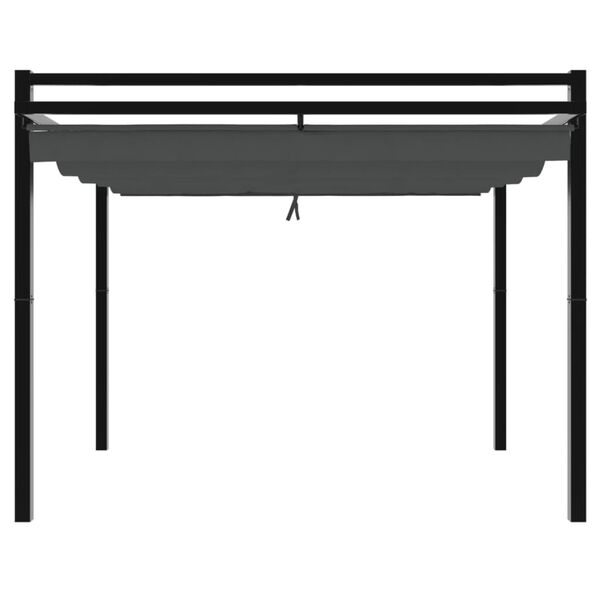 vidaXL Garden Gazebo with Retractable Roof Anthracite 3x3 m Aluminium