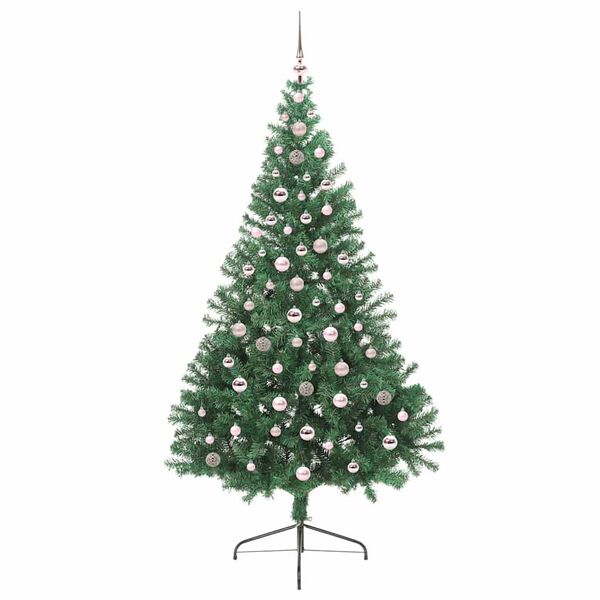 vidaXL Artificial Pre-lit Christmas Tree Green 240 cm PVC