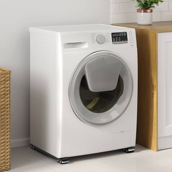 vidaXL Washing Machine Base Manual 2 pcs Black 72 x 5 x 4.5 cm Steel