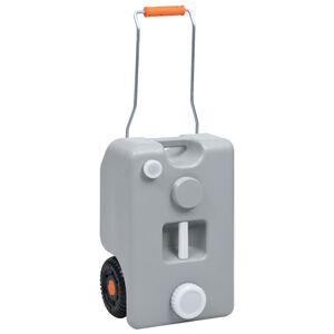 vidaXL Wheeled Water Tank for Camping 25 L Grey