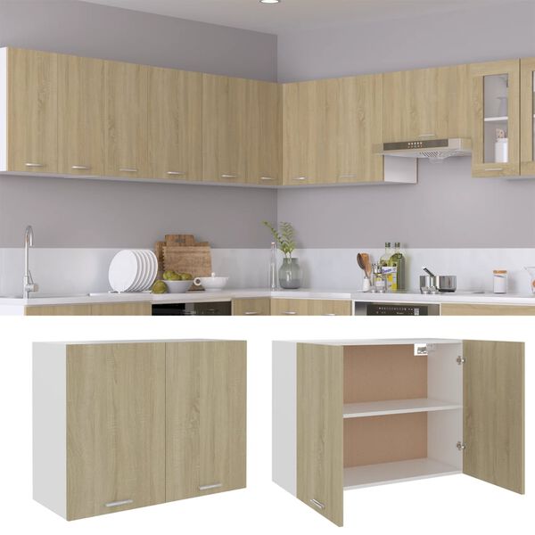 vidaXL Hanging Cabinet Sonoma Oak 80x31x60 cm Engineered Wood