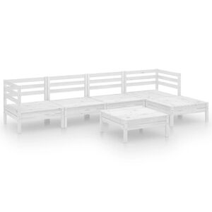 vidaXL Garden Lounge Set | White | Solid pine wood | Medium | Modular