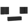 vidaXL TV Cabinet Set 6 pcs Black Oak Engineered Wood