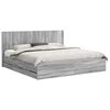 vidaXL Bed Frame with Storage and Headboard Grey Sonoma 180 x 200 cm