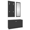 vidaXL 3-in-1 Shoe Cabinet Set Black Engineered Wood