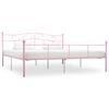 vidaXL Bed Frame without Mattress Pink Metal 180x200 cm Super King