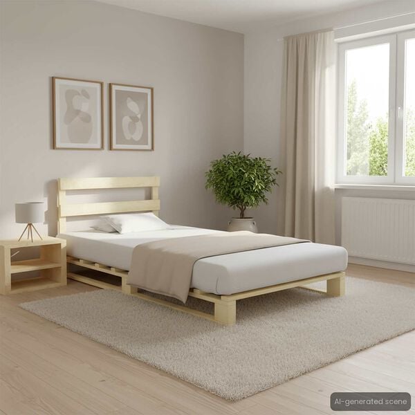 vidaXL Pallet Bed Frame without Mattress Solid Pine Wood 100x200 cm