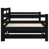 vidaXL Daybed with Trundle without Mattress Black 80x200 cm Solid Wood