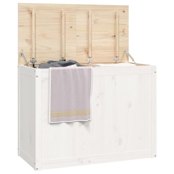 vidaXL Laundry Box White 88.5x44x66 cm Solid Wood Pine