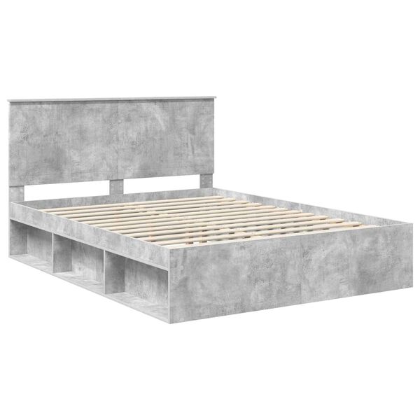 vidaXL Bed Frame Concerte Grey 150 x 200 cm Solid Pine Wood