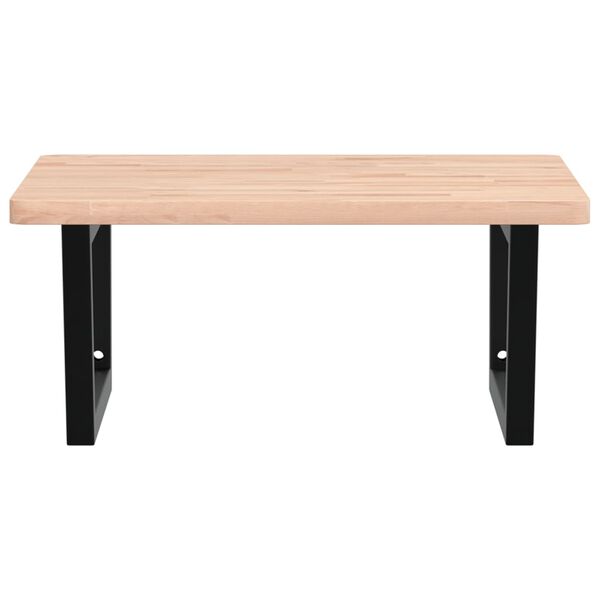 vidaXL Basin Shelf Wall Mounted Steel and Solid Wood Beech