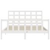 vidaXL Bed Frame without Mattress White King Size Solid Wood Pine