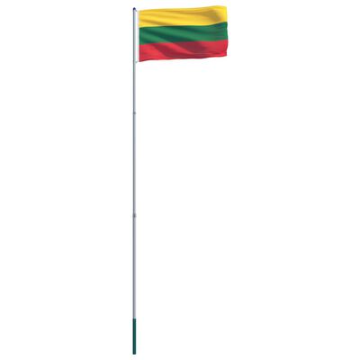 vidaXL Lithuania Flag and Pole Aluminium 6 m