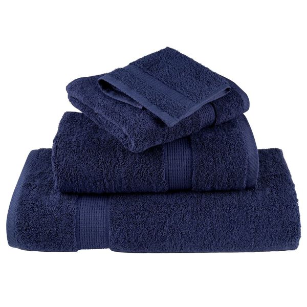 vidaXL Premium Sauna Towels "SOLUND" 4 pcs Navy Blue 80x200 cm 600 gsm