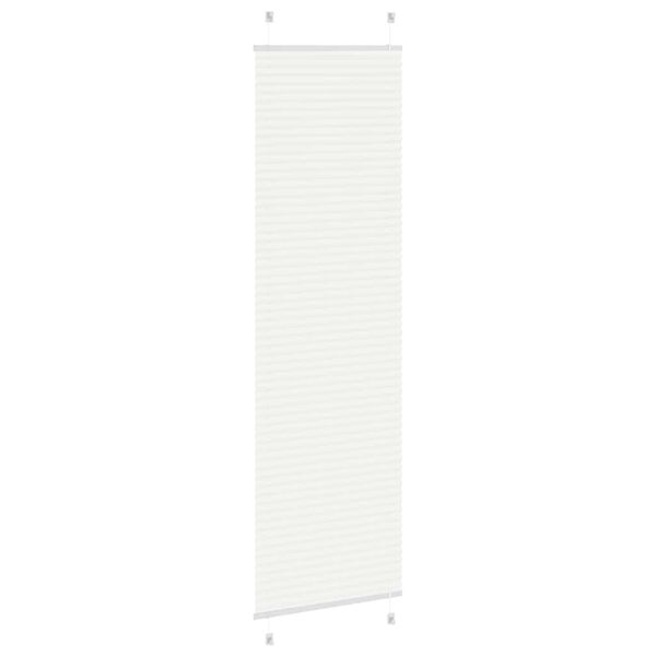 vidaXL Pleated Blind White 55x200 cm Fabric Width 54.4 cm Polyester