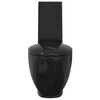 vidaXL WC Ceramic Toilet Bathroom Round Toilet Bottom Water Flow Black