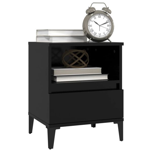 vidaXL Bedside Cabinet Black 40x35x50 cm