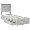 vidaXL Storage Bed Concrete Grey 75 x 190 cm Engineered Wood