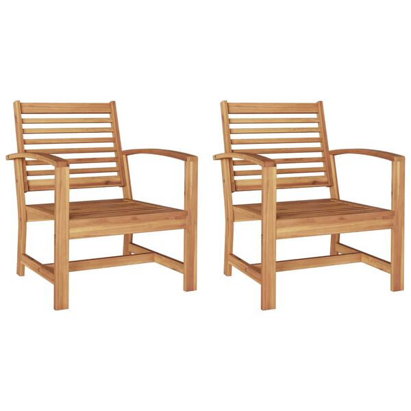 vidaXL Garden Chairs 2 pcs Natural 60 x 65 x 76.5 cm Solid teak wood