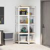 vidaXL 5-Layer Corner Shelf Silver Steel&Engineered Wood