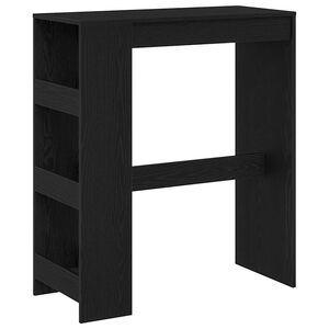vidaXL Bar Table with Racks Black Oak 90x40x103.5 cm Engineered Wood
