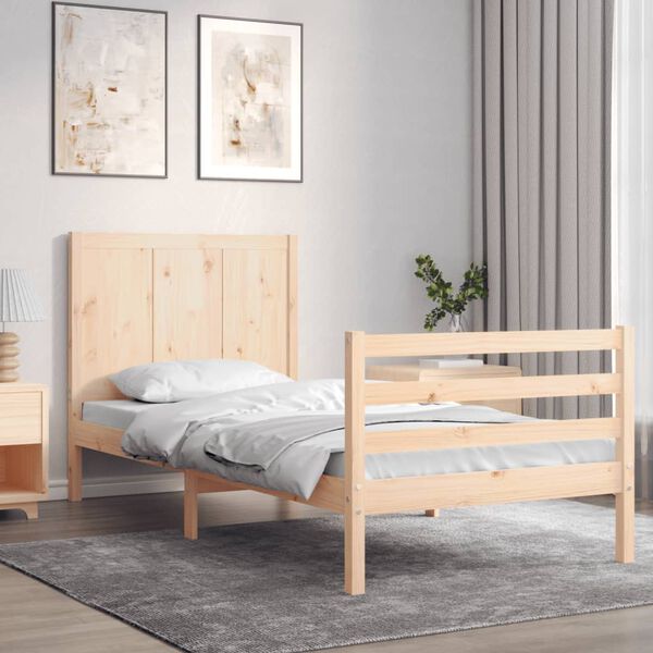 vidaXL Bed Frame without Mattress Small Single Solid Wood