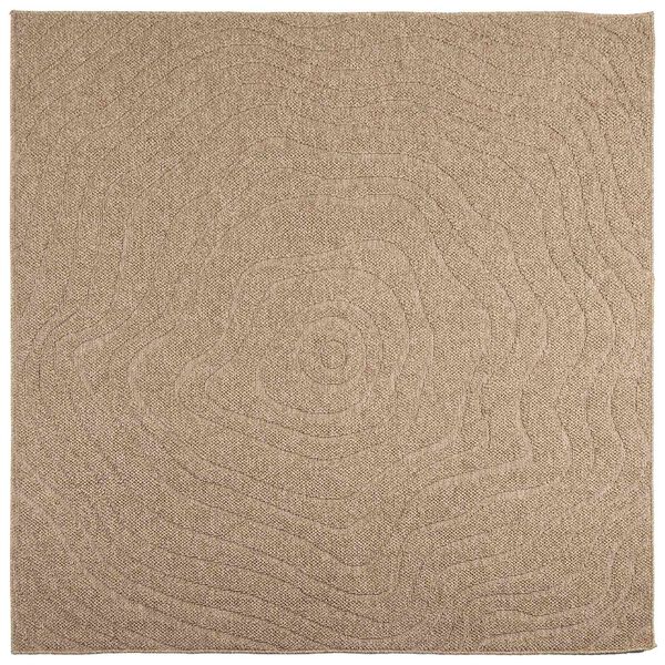 vidaXL Area Rugs Moire Square Natural 120 x 120 cm