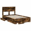 vidaXL Bed Frame with Drawer Smoked Oak 120 x 190 cm Engineered Wood