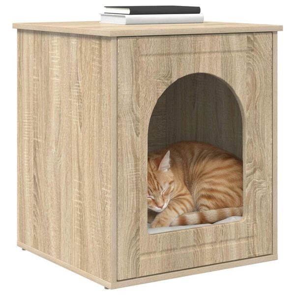 vidaXL Cat House Sonoma 53 x 52 x 62 cm Engineered Wood