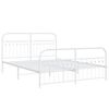 vidaXL Metal Bed Frame without Mattress with Footboard White 150x200cm