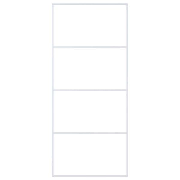 vidaXL Sliding Door Frosted ESG Glass and Aluminium 90x205 cm White