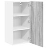 vidaXL Hanging Cabinet with Door Grey Sonoma and White 40 x 31 x 80 cm