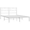 vidaXL Metal Bed Frame without Mattress with Headboard White 135x190cm