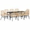 vidaXL Garden Dining Set 9 pcs Brown Poly Rattan