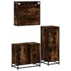 vidaXL 3 Piece Bathroom Furniture Set Smoked Oak Engineered Wood