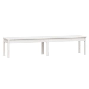 vidaXL 2-Seater Garden Bench White 203.5x44x45 cm Solid Wood Pine