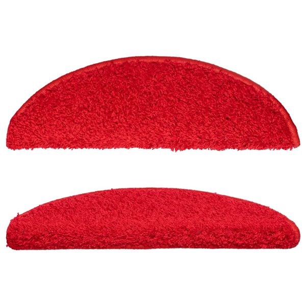 vidaXL Stair Mats 15 pcs 56x17x3 cm Red Half Round