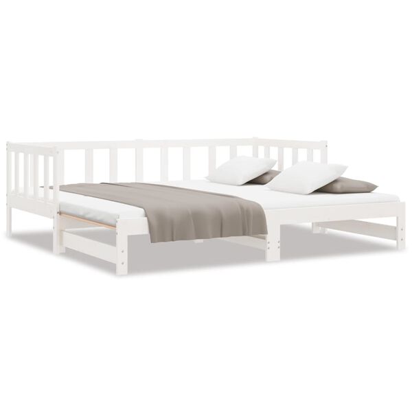 vidaXL Pull-out Day Bed without Mattress White 2x(90x190)cm