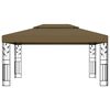 vidaXL Gazebo with Double Roof&LED String Lights 3x4 m Taupe