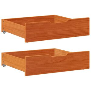 vidaXL Under-Bed Drawers 2 pcs Wax Brown 65x55x17 cm Solid Wood Pine