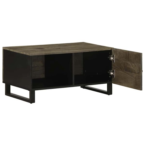 vidaXL Coffee Table Black 80x50x40 cm Solid Wood Mango
