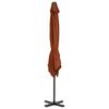 vidaXL Cantilever Garden Parasol with Aluminium Pole Terracotta 250x250 cm