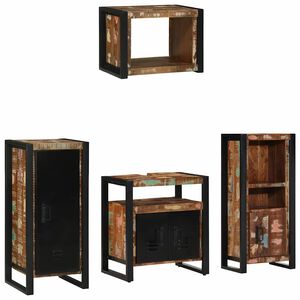 vidaXL Bathroom Furniture Set 4 pcs Multicolour and Black