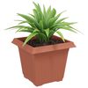 vidaXL Square Flower Pot 6 pcs Brick Red 20 x 20 x 16 cm Plastic
