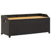 vidaXL Storage Bench Black 100x50x52 cm Poly Rattan and Acacia Wood