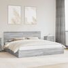 vidaXL Storage Bed Grey Sonoma 200 x 200 cm Engineered Wood