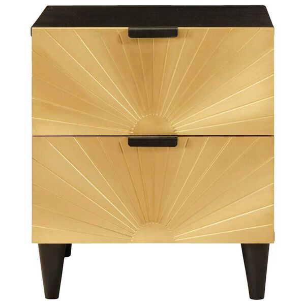 vidaXL Bedside Cabinet 2 pcs Black and Gold 40 x 33.5 x 46 cm