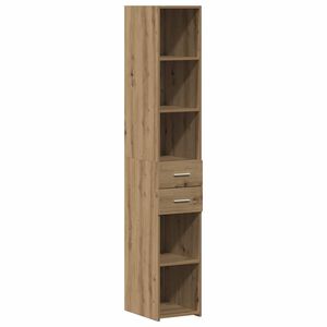vidaXL Bookcase with Drawer Artisan Oak 30 x 42.4 x 185.2 cm
