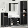 vidaXL Bathroom Furniture Set 4 pcs Black Oak Engineered Wood