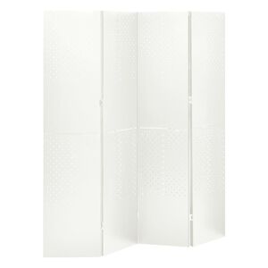 vidaXL 4-Panel Room Divider White 160x180 cm Steel